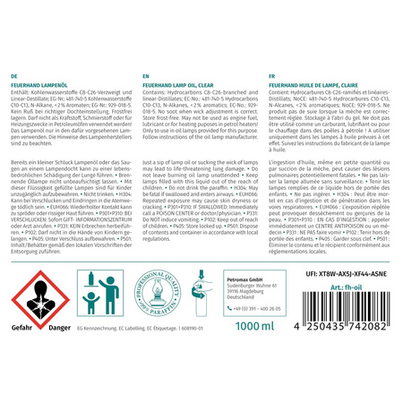 Lampa naftowa Feuerhand - Zestaw prezentowy z paliwem i podstawką - Cynk